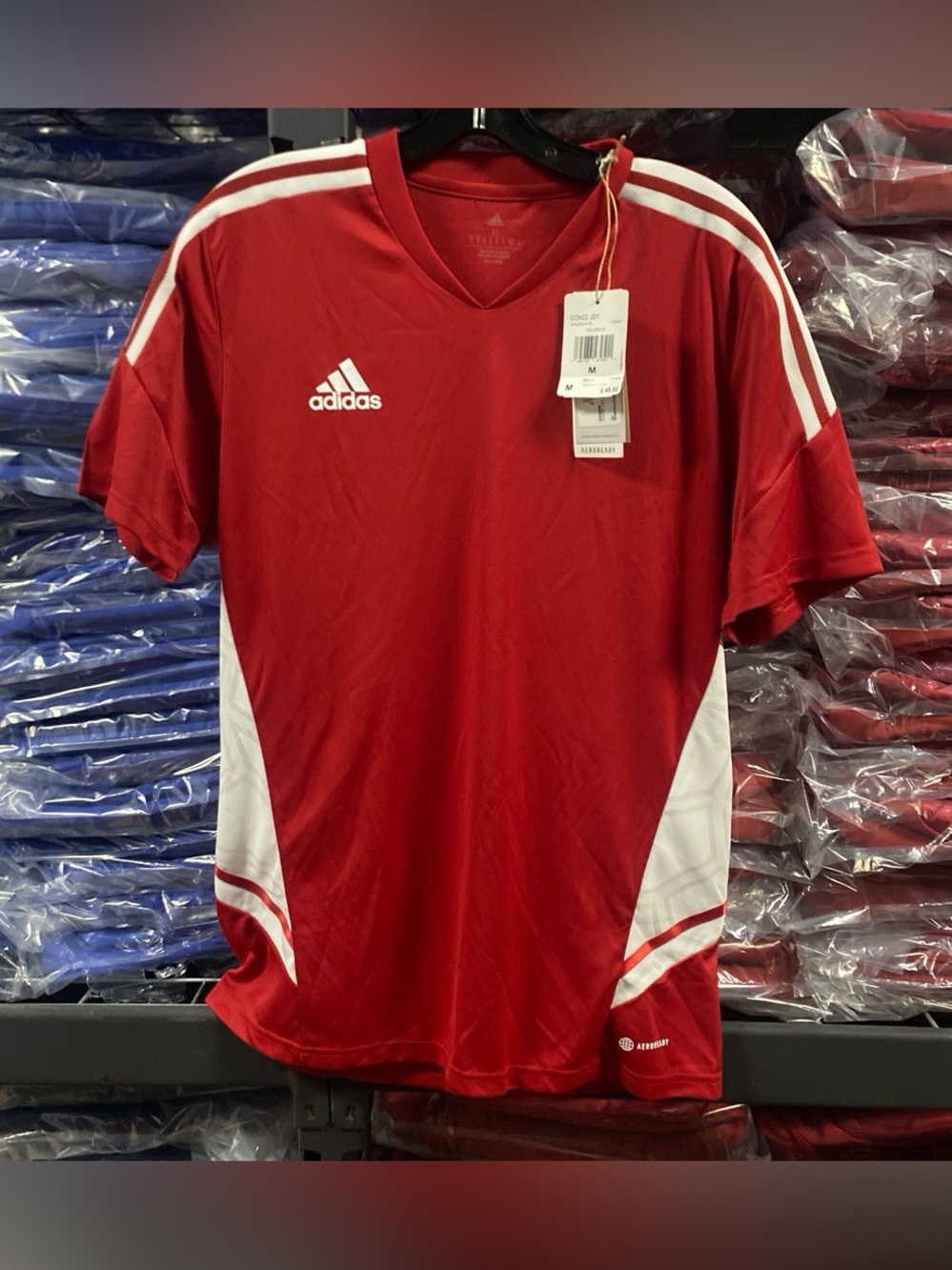 Adidas Condivo 22 Jersey Red White Soccer Training Mens Medium NWT HA6286